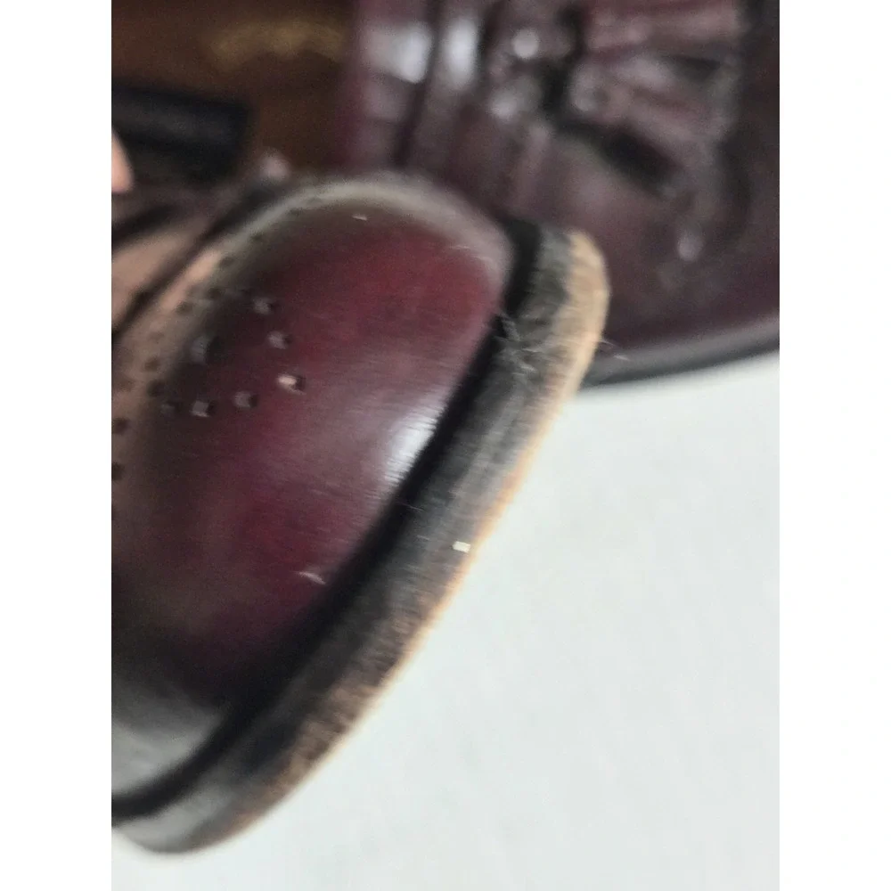 Bostonian Classics Mens Loafers Sz 7.5 Burgundy Leather First Flex Vibram Kiltie